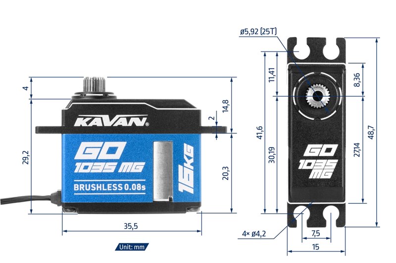 Kavan GO-1035MG (0.08s/60°, 16kg.cm) KAV20.1035MG